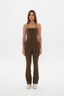 Tone Hidden Scrunch Flared Leggings - Espresso
