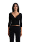 3/4 Long Sleeve Top - Black