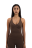 Tone Cross Back Tank Top - Cocoa