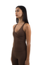 Tone Cross Back Tank Top - Cocoa