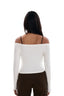 Off Shoulder Long Sleeve Top - White