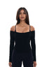 Off Shoulder Long Sleeve Top - Black