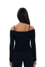 Off Shoulder Long Sleeve Top - Black