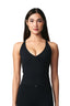 Tone Cross Back Tank Top - Black