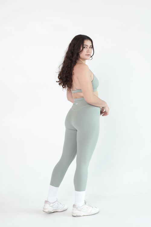 FitLuxe Crossover Leggings - Sage Green