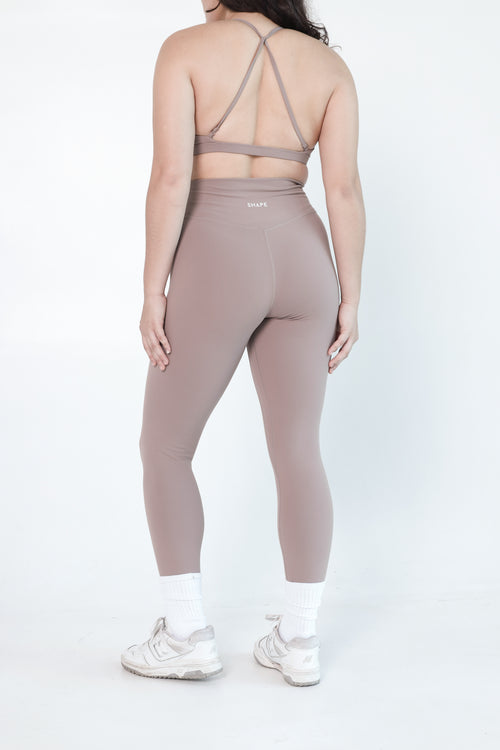 FitLuxe Crossover Leggings - Taupe