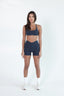 FitLuxe Crossover Shorts - Navy Blue