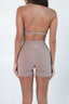 FitLuxe Crossover Shorts - Taupe